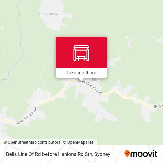 Bells Line Of Rd before Hanlons Rd Sth map