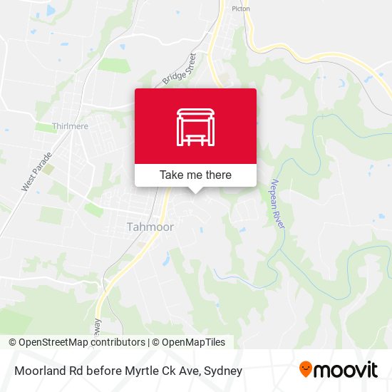Moorland Rd before Myrtle Ck Ave map