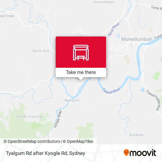 Tyalgum Rd after Kyogle Rd map
