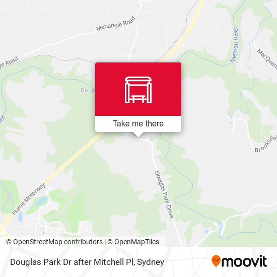 Douglas Park Dr after Mitchell Pl map