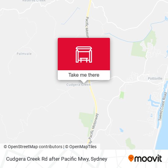 Cudgera Creek Rd after Pacific Mwy map