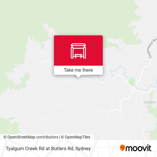Tyalgum Creek Rd at Butlers Rd map