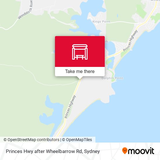 Princes Hwy after Wheelbarrow Rd map