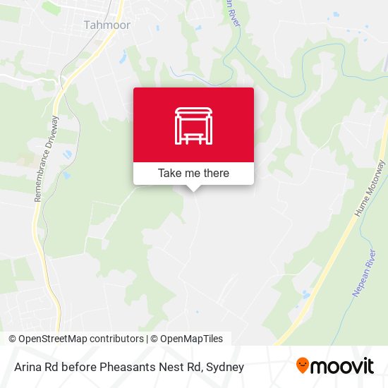 Arina Rd before Pheasants Nest Rd map