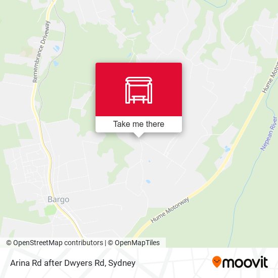 Arina Rd after Dwyers Rd map