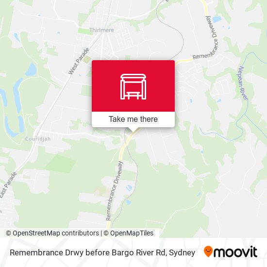 Remembrance Drwy before Bargo River Rd map