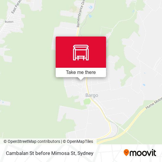 Cambalan St before Mimosa St map