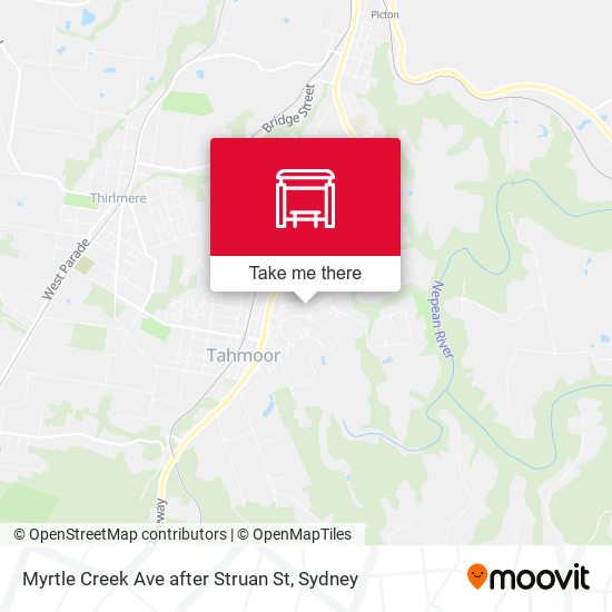 Myrtle Creek Ave after Struan St map