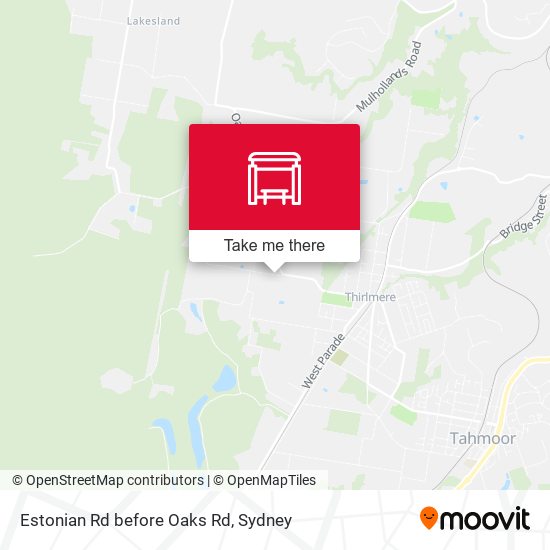 Estonian Rd before Oaks Rd map