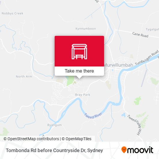 Tombonda Rd before Countryside Dr map