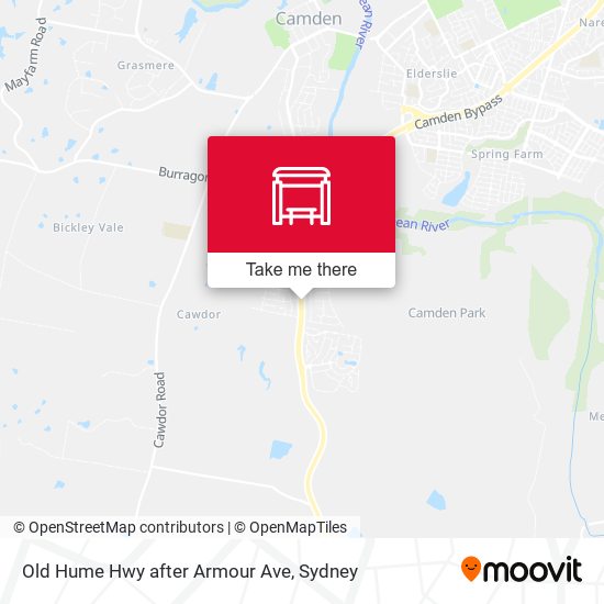 Old Hume Hwy after Armour Ave map