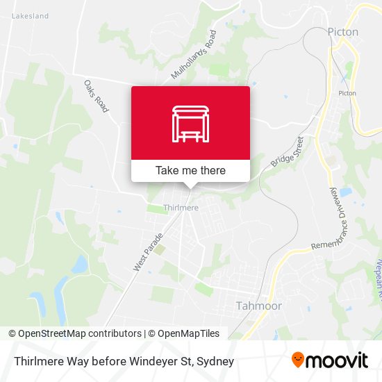 Thirlmere Way before Windeyer St map