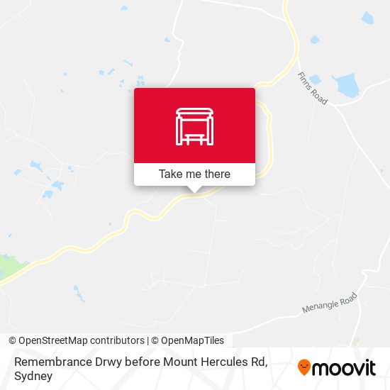 Remembrance Drwy before Mount Hercules Rd map