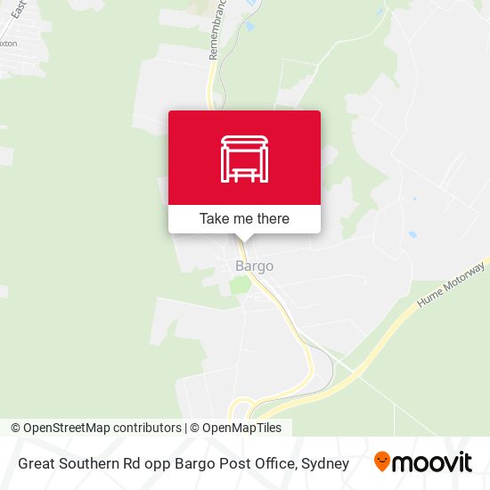Great Southern Rd opp Bargo Post Office map