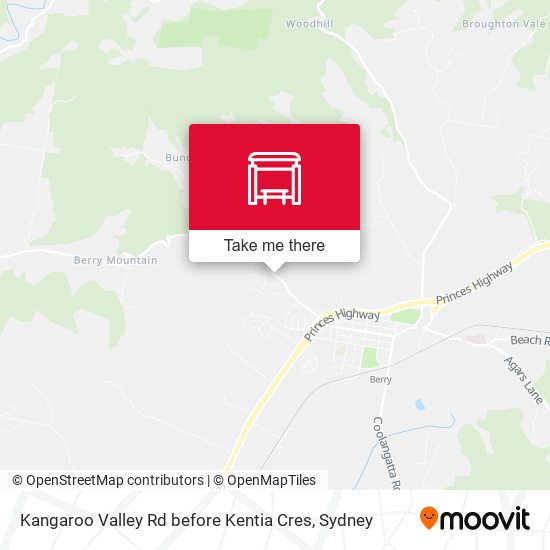 Kangaroo Valley Rd before Kentia Cres map