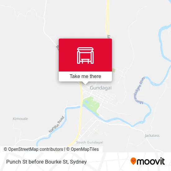 Mapa Punch St before Bourke St