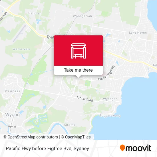 Mapa Pacific Hwy before Figtree Bvd