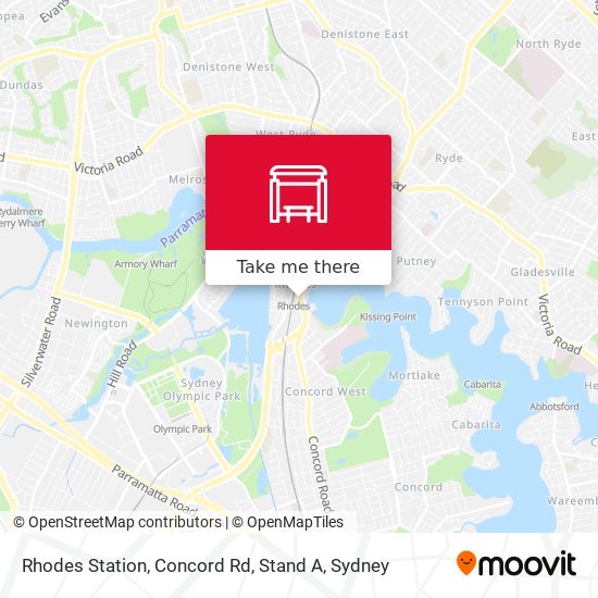 Rhodes Station, Concord Rd, Stand A map