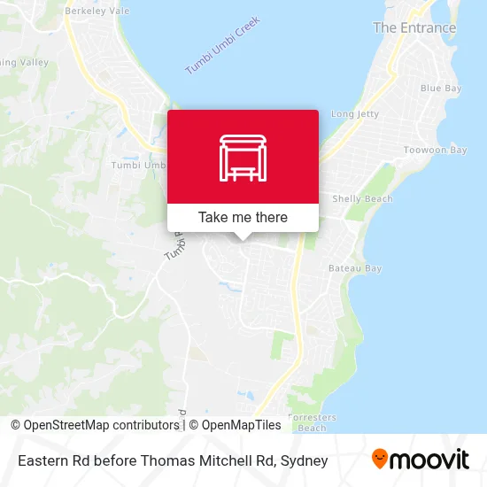 Mapa Eastern Rd before Thomas Mitchell Rd