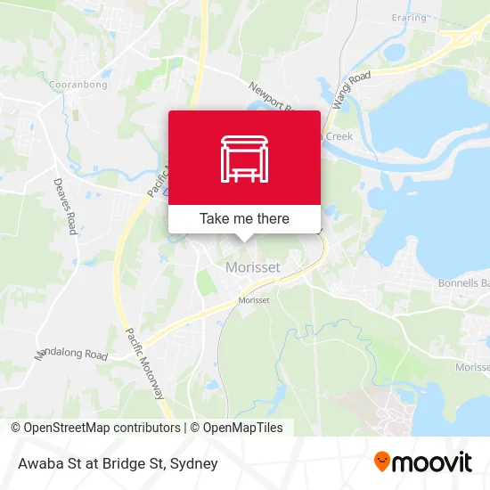 Mapa Awaba St at Bridge St