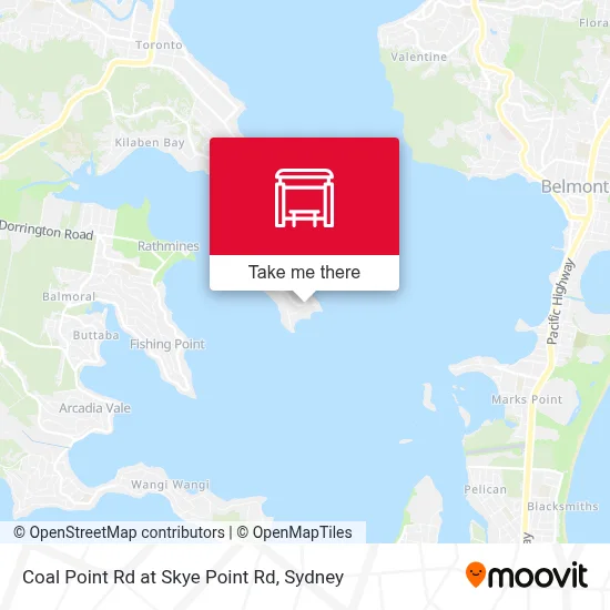 Coal Point Rd at Skye Point Rd station