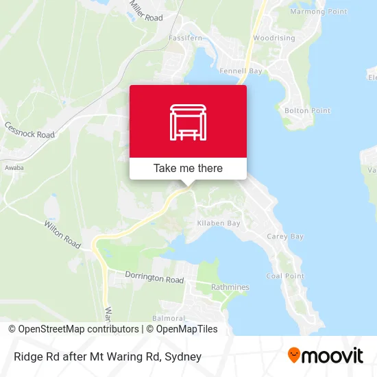 Mapa Ridge Rd after Mt Waring Rd