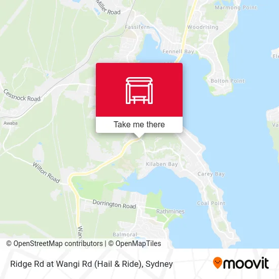 Ridge Rd at Wangi Rd (Hail & Ride) map