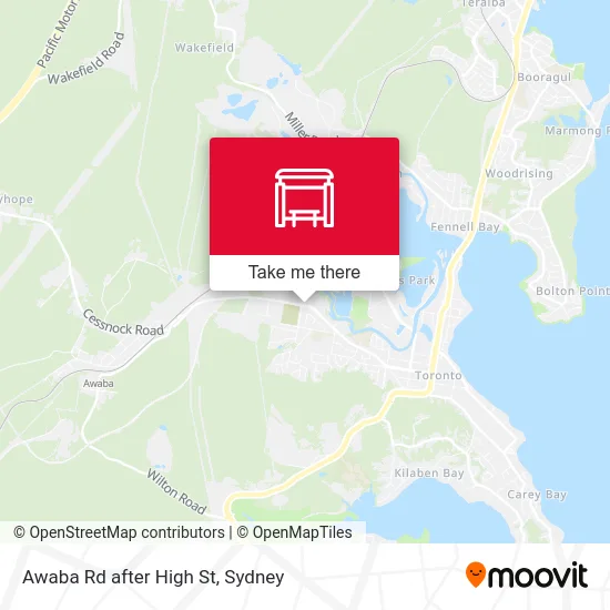 Mapa Awaba Rd after High St