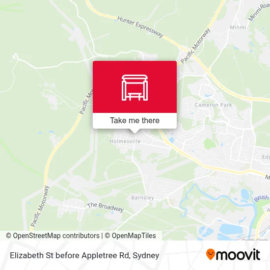 Mapa Elizabeth St before Appletree Rd