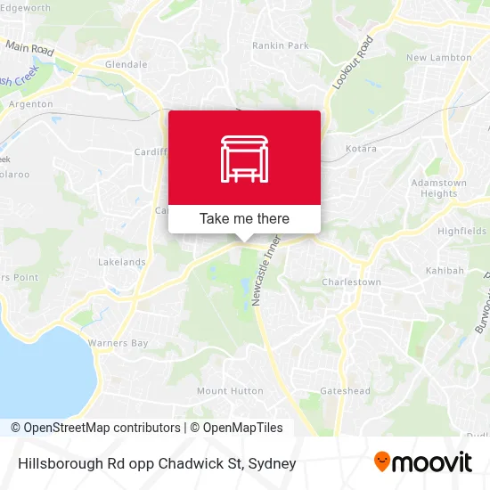 Mapa Hillsborough Rd opp Chadwick St