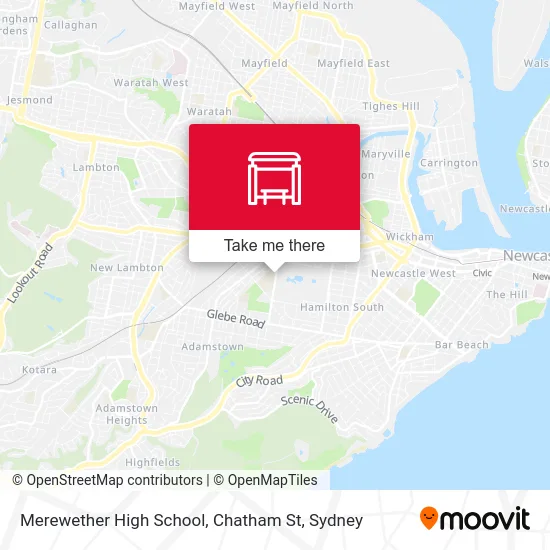 Mapa Merewether High School, Chatham St