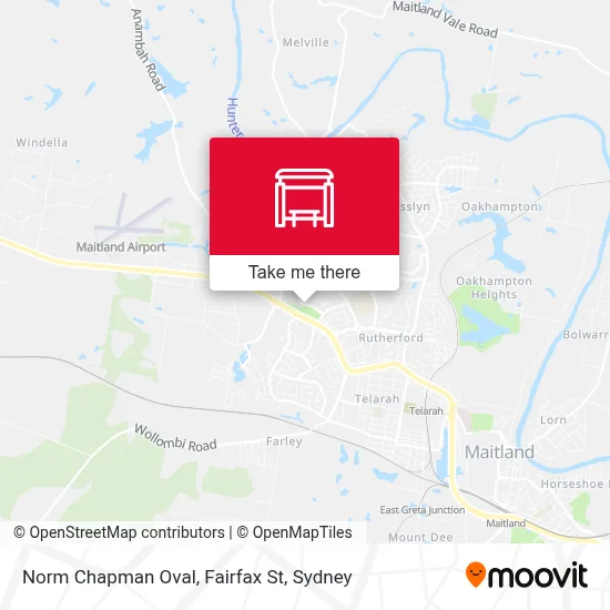 Mapa Norm Chapman Oval, Fairfax St
