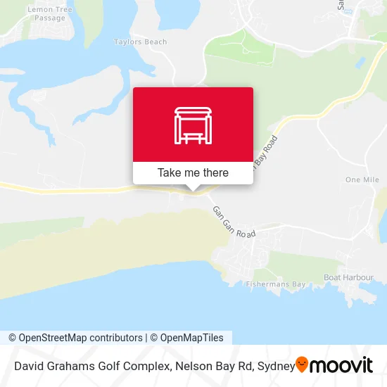 Mapa David Grahams Golf Complex, Nelson Bay Rd