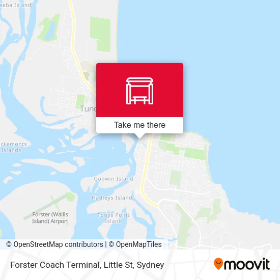 Mapa Forster Coach Terminal, Little St