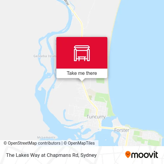 Mapa The Lakes Way at Chapmans Rd