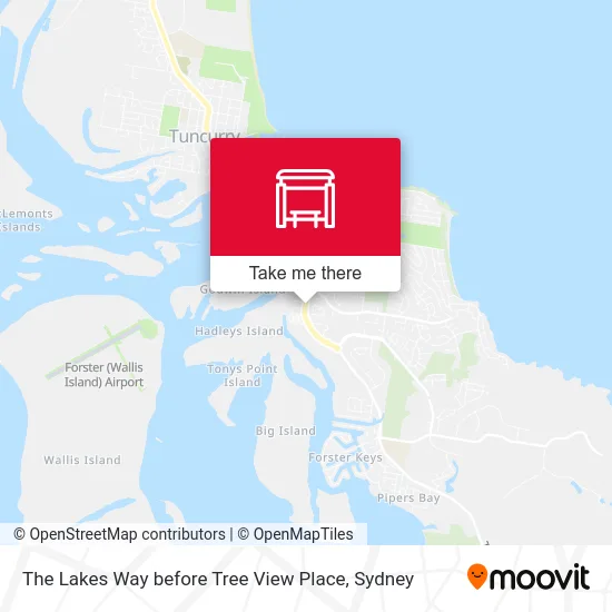 Mapa The Lakes Way before Tree View Place