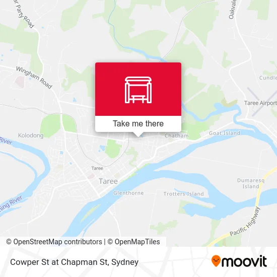 Mapa Cowper St at Chapman St