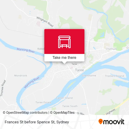 Mapa Frances St before Spence St