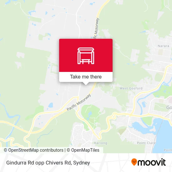 Mapa Gindurra Rd opp Chivers Rd