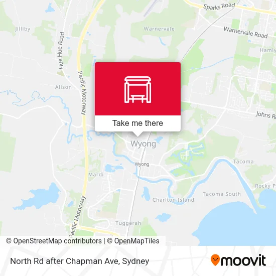 Mapa North Rd after Chapman Ave