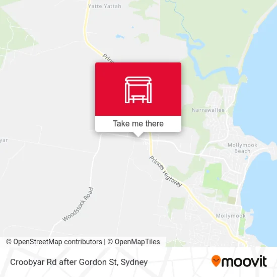 Mapa Croobyar Rd after Gordon St