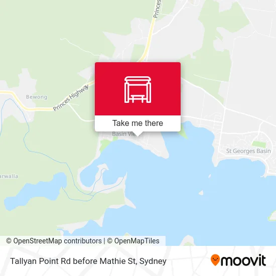 Mapa Tallyan Point Rd before Mathie St