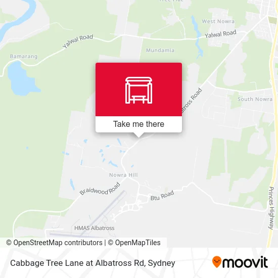 Mapa Cabbage Tree Lane at Albatross Rd