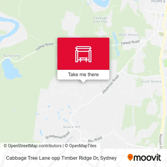 Mapa Cabbage Tree Lane opp Timber Ridge Dr