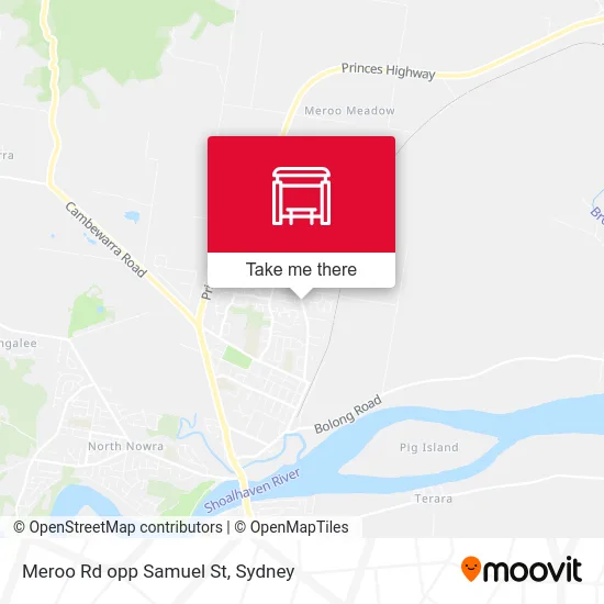 Mapa Meroo Rd opp Samuel St