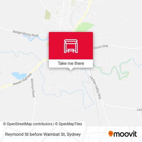 Mapa Reymond St before Wambat St