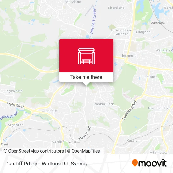 Mapa Cardiff Rd opp Watkins Rd