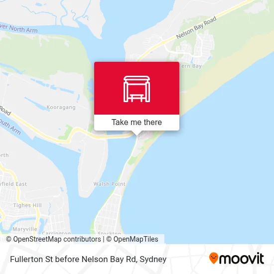Mapa Fullerton St before Nelson Bay Rd