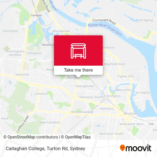 Mapa Callaghan College, Turton Rd