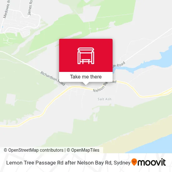 Mapa Lemon Tree Passage Rd after Nelson Bay Rd